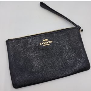 COACH WRISTLET Black Leather EUC